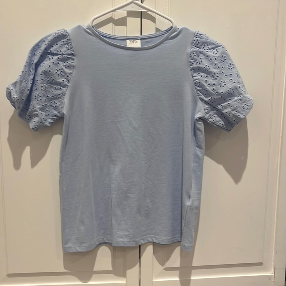 T-Shirt, Blue, Zara, Girls size 9